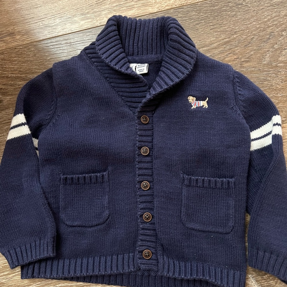 Janie and Jack Dog Cardigan Size 18-24M!
